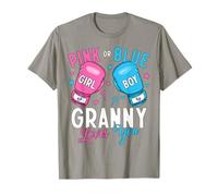 Pink Or Blue Granny Loves You Boxing Gender Reveal Party T-Shirt