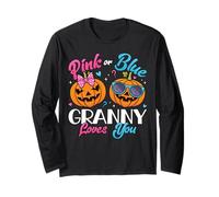 Pink or Blue Granny Loves You Pumpkin Gender Reveal Party Long Sleeve T-Shirt
