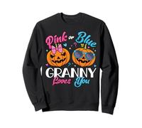Pink or Blue Granny Loves You Pumpkin Gender Reveal Party Sweatshirt