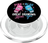 Pink Or Blue Great Grandma Loves You Boxing Gender Reveal PopSockets PopGrip for MagSafe