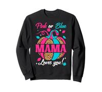 Pink Or Blue Mama Loves You Leopard Pumpkin Thanksgiving Sweatshirt