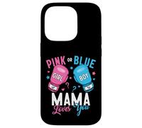 Pink Or Blue Mama Mom Loves You Boxing Gender Reveal Boxer Case for iPhone 14 Pro