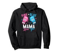 Pink Or Blue Mama Mom Loves You Boxing Gender Reveal Boxer Pullover Hoodie