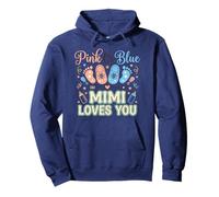 Pink Or Blue Mimi Loves You Cute Gender Reveal Baby Shower Pullover Hoodie