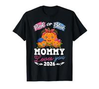 Pink Or Blue Mommy Loves You 2026 Halloween Gender Reveal T-Shirt