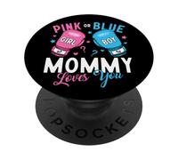 Pink Or Blue Mommy Loves You Boxing Gender Reveal Boxer PopSockets Adhesive PopGrip
