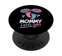 Pink Or Blue Mommy Loves You Gender Reveal Baby Gender PopSockets Adhesive PopGrip