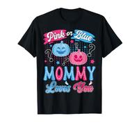 Pink or Blue Mommy Loves You Halloween Gender Reveal Party T-Shirt