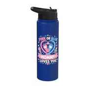 Pink Or Blue Mommy Loves You Stainless Steel Insulated Water Bottle