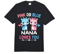 Pink or Blue Nana Loves You Baby Gender Reveal Party Giraffe Comfort Colors Adult Heavyweight T-Shirt