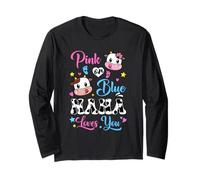Pink Or Blue Nana Loves You Cow Baby Gender Reveal Long Sleeve T-Shirt