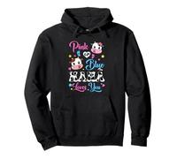 Pink Or Blue Nana Loves You Cow Baby Gender Reveal Pullover Hoodie