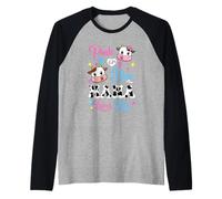 Pink Or Blue Nana Loves You Cow Baby Gender Reveal Raglan Baseball Tee