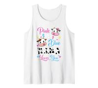Pink Or Blue Nana Loves You Cow Baby Gender Reveal Tank Top