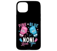 Pink Or Blue Noni Loves You Boxing Gender Reveal Boxer Case for iPhone 15 Plus