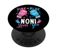 Pink Or Blue Noni Loves You Boxing Gender Reveal Boxer PopSockets Adhesive PopGrip