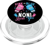 Pink Or Blue Noni Loves You Boxing Gender Reveal Boxer PopSockets PopGrip for MagSafe