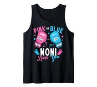 Pink Or Blue Noni Loves You Boxing Gender Reveal Boxer Tank Top