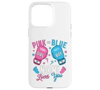 Pink Or Blue Noni Loves You Boxing Gender Reveal Party Case for iPhone 15 Pro Max