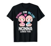 Pink or Blue Nonna Loves You Cute Baby Boy Girl Family T-Shirt