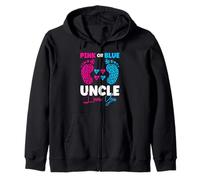 Pink Or Blue Uncle Loves You - Reveal Baby Announcement Zip Hoodie