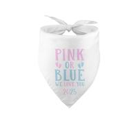 Pink or Blue We Love You 2025 Gender Reveal Dog Bandana Pregnancy Announcement Dog Bandana Baby Announcement White Dog Bandana Photo Prop Pet Scarf Pet Accessories for Dog Lover