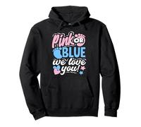 Pink Or Blue We Love You Gender Reveal Baby Shower Party Pullover Hoodie