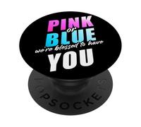 Pink or Blue We're Blessed... Christian Faith Gender Reveal PopSockets Adhesive PopGrip