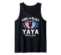 Pink Or Blue Yaya Loves You Gender Reveal Party Tank Top