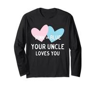 Pink or Blue Your Uncle Loves You for Gender Reveal Long Sleeve T-Shirt