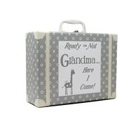 Pink or Grey Visit Grandma Kid's Suitcase Blanket Option (Grey Without Blanket)