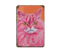 Pink & Orange Ragdoll Cat Retro Poster Metal Tin Sign Chic Art Retro Iron Painting Bar People Cave Cafe Family Garage Poster Wall Decoration 8x12inch(20x30cm)