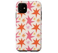 Pink Orange Starburst Funky Stars Pattern Case for iPhone 11