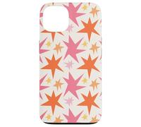 Pink Orange Starburst Funky Stars Pattern Case for iPhone 13
