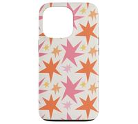 Pink Orange Starburst Funky Stars Pattern Case for iPhone 13 Pro