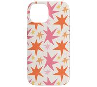 Pink Orange Starburst Funky Stars Pattern Case for iPhone 14