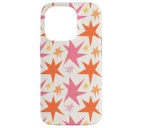 Pink Orange Starburst Funky Stars Pattern Case for iPhone 14 Pro