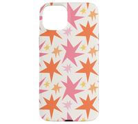 Pink Orange Starburst Funky Stars Pattern Case for iPhone 15 Plus