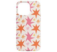 Pink Orange Starburst Funky Stars Pattern Case for iPhone 15 Pro Max