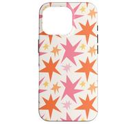 Pink Orange Starburst Funky Stars Pattern Case for iPhone 16 Pro