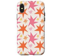 Pink Orange Starburst Funky Stars Pattern Case for iPhone X/XS