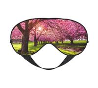 Pink Orchard Print Satin Sleep Mask & Eye Mask | Deep Dream Sleep Masks for Women & Men | Soft Sleeping Eye Mask to Nourish Skin