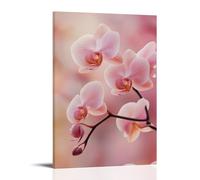 Pink Orchid Canvas Wall Art Elegant Floral Blossom Abstract Modern Flower Artwork Picture Prints, Wall Art Hanging Paintings for Dining Room Home Bedroom Wall Decor 12x18inch(30x45cm)