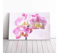 Pink Orchid Flower | Canvas Wall Art Print | Framed & Ready to Hang Picture | Modern Home Decor for Living Room, Bedroom, Kitchen or Office | 30x20 Inches
