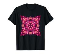 Pink Orchid Mandala Symmetrical Floral Pattern T-Shirt