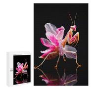 Pink Orchid Mantis Macro Photography Jigsaw Puzzle, 1000 PCS, Relaxing Activity for Adults, A Thoughtful Gift Idea for Adults Who Enjoy Puzzles