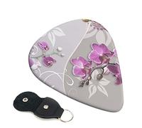 Pink orchid Printed Guitar pick Guitar Plectrums for Acoustic Guitar Electric Guitar Bass Guitar - Guitar Accessories - 6 Pack 0.46mm