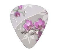 Pink orchid Printed Guitar Picks Personalized Guitar Plectrums 12 Pcs For Acoustic Guitar Electric Guitar And Bass Bulk Guitar Pick One Size