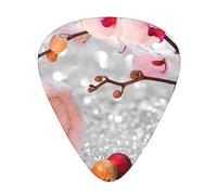 Pink Orchid Stone Red Candles Guitar Picks Guitar Plectrums Bass Picks with Organizer Storage Box 12 Pack Includes Thin, Medium & Heavy Gauges