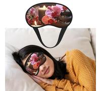 Pink Orchid Stone Red Candles Sleep Mask for Side Sleeper Blackout Eye Mask for Sleeping Blindfold 3D Sleeping Mask for Men Women Soft Breathable Eye Cover for Meditation Light Blocking Travel